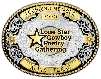 Lone Star Cowboy Poetry Gathering Founding Member 2020 belt buckle